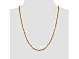 14k Yellow Gold 3.6mm Hollow Round Box Chain 24"