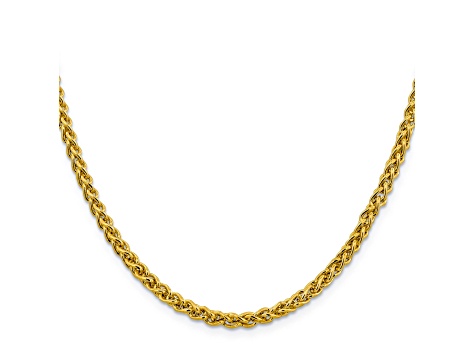 14k Yellow Gold 4.15mm Semi-solid Wheat Chain 18".