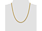 14k Yellow Gold 4.15mm Semi-solid Wheat Chain  22"