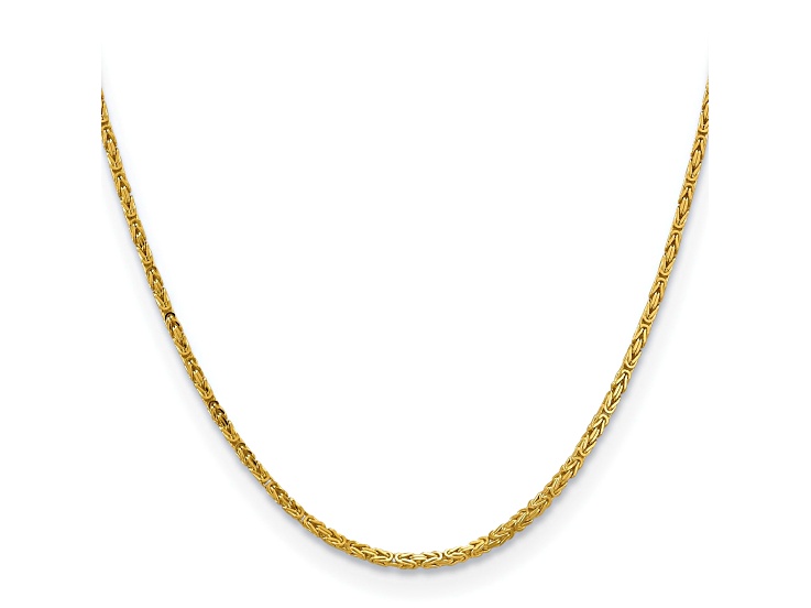 14k Yellow Gold 2mm Byzantine Chain 18