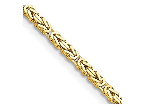 14k Yellow Gold 2mm Byzantine Chain 18