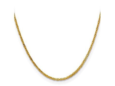 14k Yellow Gold 2mm Byzantine Chain 20"