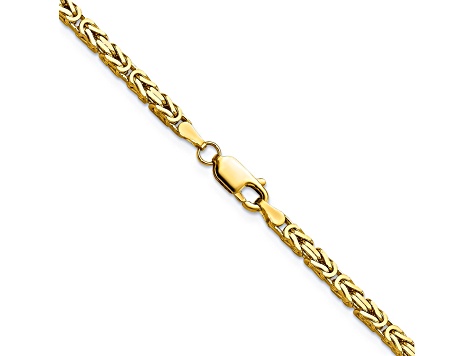 14k Yellow Gold 2.5mm Byzantine Chain 24"