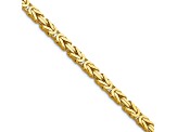 14k Yellow Gold 4mm Byzantine Chain 30"