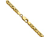 14k Yellow Gold 4mm Byzantine Chain 30"