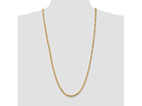 14k Yellow Gold 4mm Byzantine Chain 30"