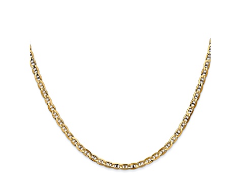 14k Yellow Gold 3mm Concave Mariner Chain 16 inch
