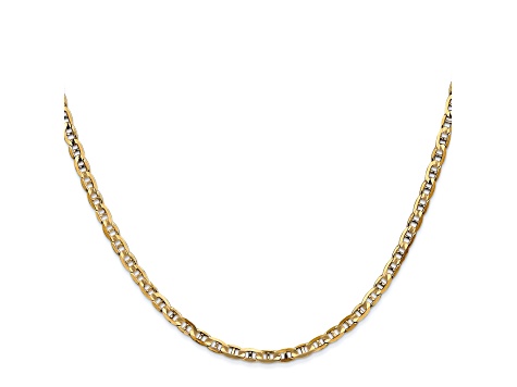 14k Yellow Gold 3mm Concave Mariner Chain 16 inch - VG052A | JTV.com