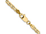 14k Yellow Gold 3mm Concave Mariner Chain 16 inch