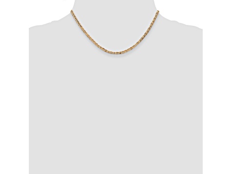 14k Yellow Gold 3mm Concave Mariner Chain 16 inch