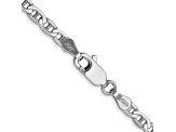 14k White Gold 3mm Concave Mariner Chain 18 inch