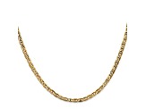 14k Yellow Gold 3mm Concave Mariner Chain 22 inch