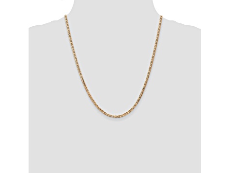 14k Yellow Gold 3mm Concave Mariner Chain 22 inch