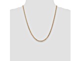 14k Yellow Gold 3mm Concave Mariner Chain 22 inch