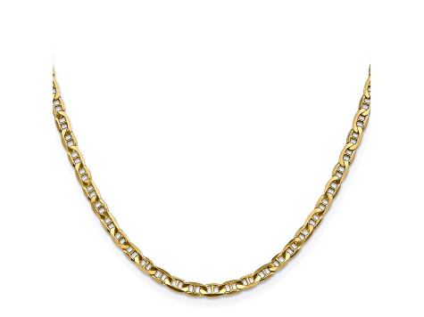 14k Yellow Gold 3.75mm Concave Mariner Chain 16 inch