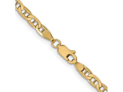 14k Yellow Gold 3.75mm Concave Mariner Chain 16 inch