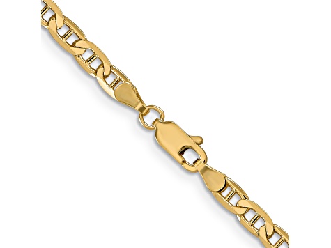 14k Yellow Gold 3.75mm Concave Mariner Chain 18 inch