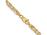 14k Yellow Gold 3.75mm Concave Mariner Chain 18 inch