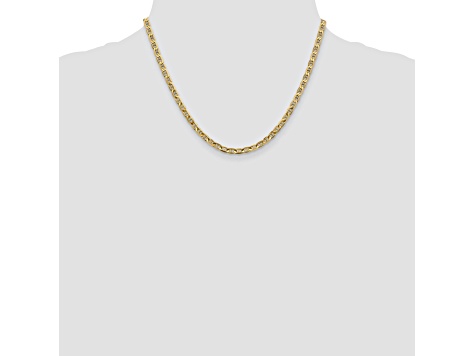 14k Yellow Gold 3.75mm Concave Mariner Chain 18 inch