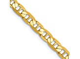 14k Yellow Gold 3.75mm Concave Mariner Chain 22 inch