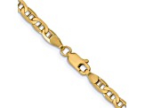14k Yellow Gold 3.75mm Concave Mariner Chain 24 inch