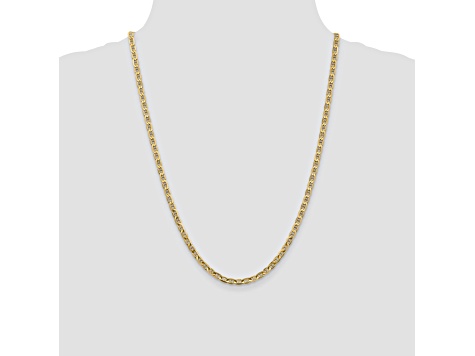 14k Yellow Gold 3.75mm Concave Mariner Chain 24 inch