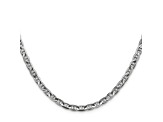 14k White Gold 3.75mm Concave Mariner Chain
 20 inch