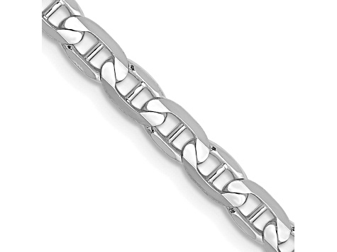 14k White Gold 3.75mm Concave Mariner Chain
 20 inch