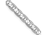 14k White Gold 3.75mm Concave Mariner Chain 24 inch