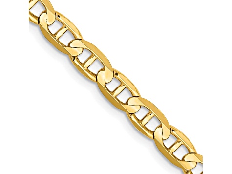 14k Yellow Gold 4.5mm Concave Mariner Chain 16 inch