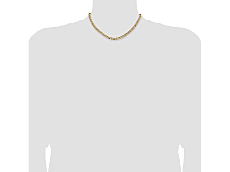 14k Yellow Gold 4.5mm Concave Mariner Chain 16 inch