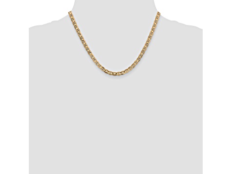 14k Yellow Gold 4.5mm Concave Mariner Chain 18 inch