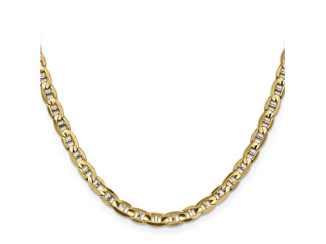 14k Yellow Gold 4.5mm Concave Mariner Chain 20 inch