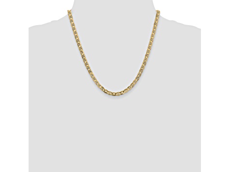 14k Yellow Gold 4.5mm Concave Mariner Chain 20 inch