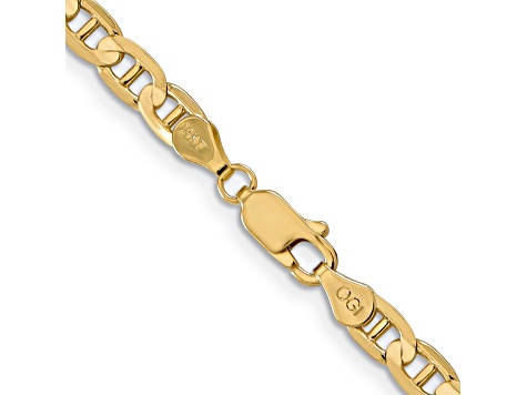14k Yellow Gold 4.5mm Concave Mariner Chain 22 inch