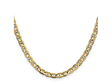 14k Yellow Gold 4.5mm Concave Mariner Chain 24 inch