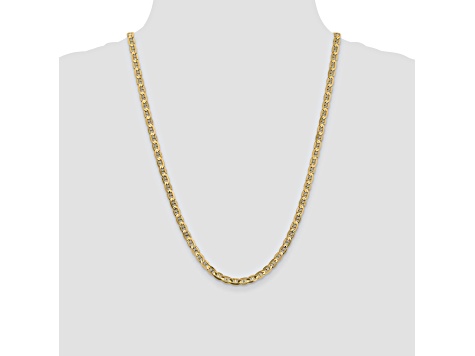 14k Yellow Gold 4.5mm Concave Mariner Chain 24 inch