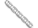 14k White Gold 4.5mm Concave Mariner 18 inch