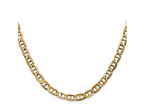 14k Yellow Gold 5.25mm Concave Mariner Chain 18 inch