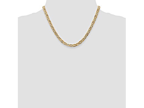 14k Yellow Gold 5.25mm Concave Mariner Chain 18 inch