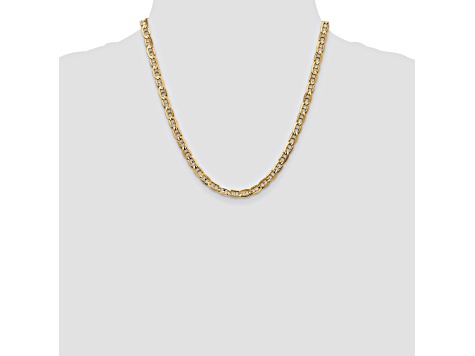 14k Yellow Gold 5.25mm Concave Mariner Chain 20 inch