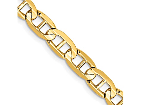 14k Yellow Gold 5.25mm Concave Mariner Chain 22 inch