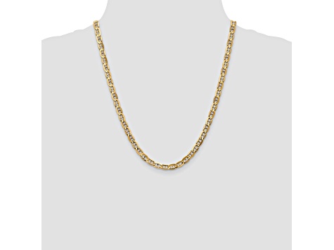 14k Yellow Gold 5.25mm Concave Mariner Chain 22 inch