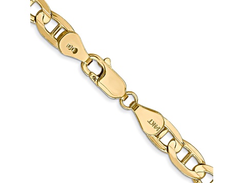 14k Yellow Gold 5.25mm Concave Mariner Chain 24 inch