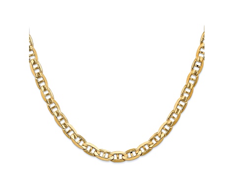 14k Yellow Gold 6.25mm Concave Mariner Chain 18 inch