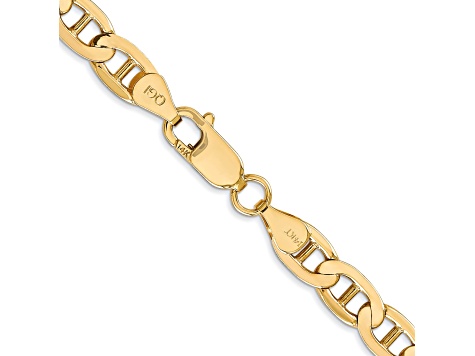 14k Yellow Gold 6.25mm Concave Mariner Chain 18 inch