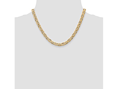 14k Yellow Gold 6.25mm Concave Mariner Chain 18 inch