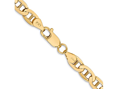 14k Yellow Gold 6.25mm Concave Mariner Chain 20 inch
