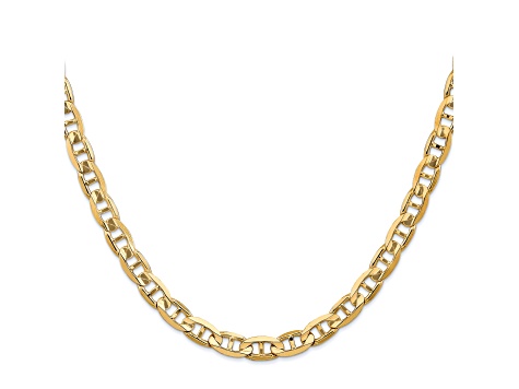 14k Yellow Gold 6.25mm Concave Mariner Chain 24 inch