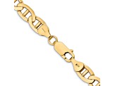 14k Yellow Gold 7mm Concave Mariner Chain 22 inch